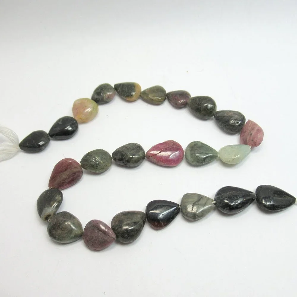 Tourmaline teardrop bead strand